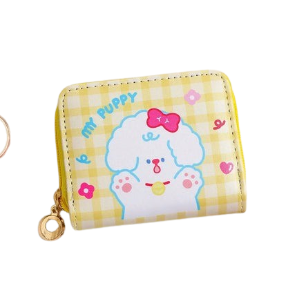 Hemasa PU Leather Girls Wallet /Cute Cartoon Zipper Card Holder/ Mini Clutch Wallet Key Chain Coin Purse