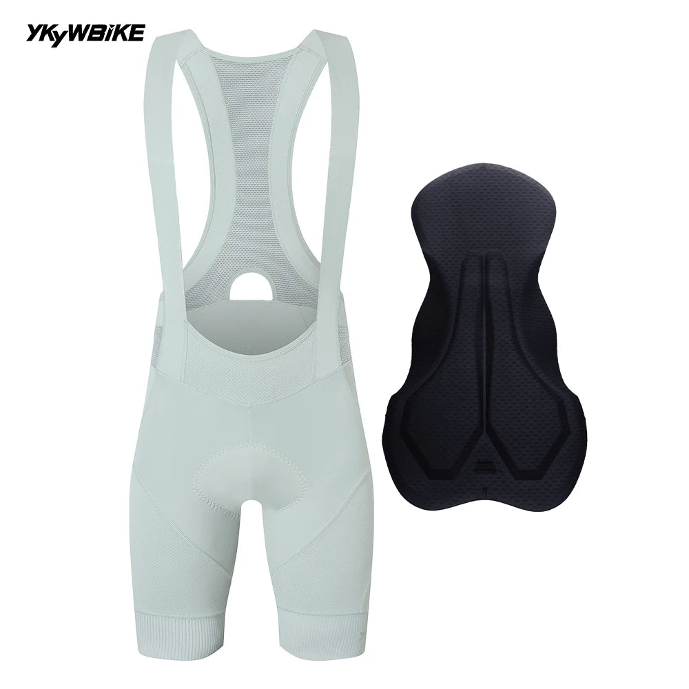 YKYW Men's Pro Team Bib Shorts Summer Outdoor Wear Breathable Bicycle Sports Clothing Tights Bike Blue Gray Bib Shorts 6 Hours