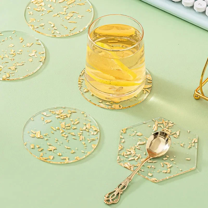 Hemasa Silicone Cup Coaster with  Gold Foil Decor