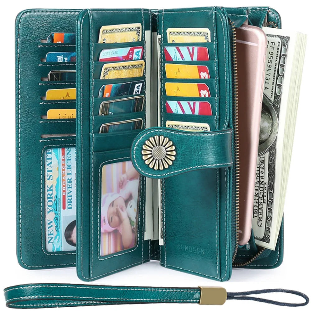 Fashion Women Wallets Fashion Long Genuine Leather Top Quality Card Holder Classic Female Purse Zipper Brand Wallet For Women