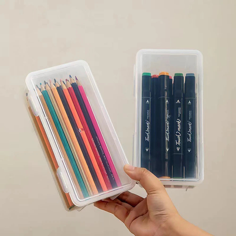 Tejesa 3/6pcs Transparent Pencil Cases/ Sketccil Case Storage Case Art Student Pencil Case/School Office Supplies