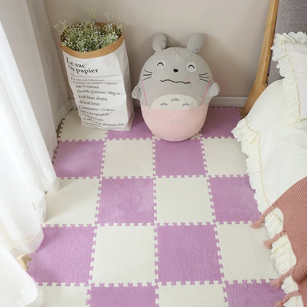 Hemasa Soft Plush Children's Mat Baby Toys Eva Foam Puzzle Carpet Warm Children Play Mats Interlocking Rugs Infant Carpet 30*30*1cm