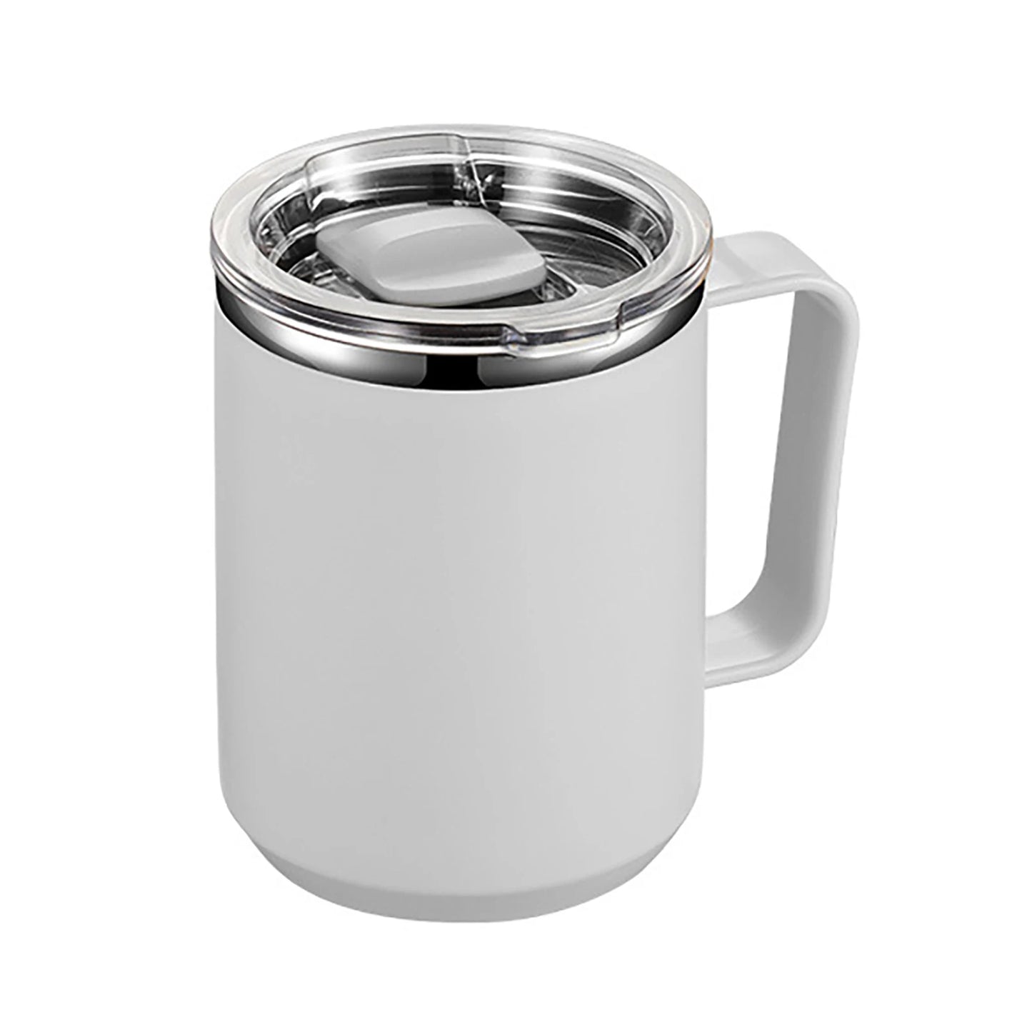 Hemasa 450ML Stainless Steel Coffee Cup Mug Handle Straw Lid Double-layer Drinkware Insulated Coffee Mug Tumbler Cold Hot Water Bottle