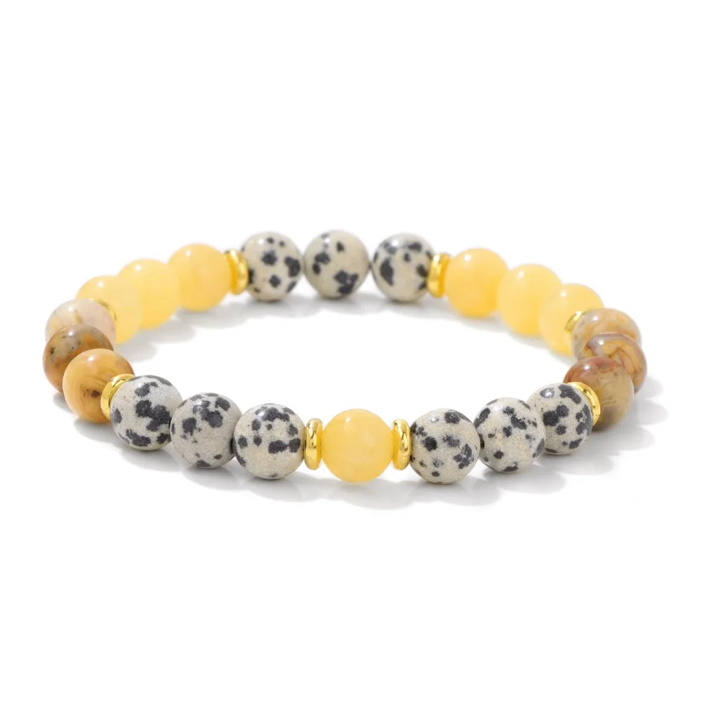 Tejesa Natural Stone Tiger Eye Bracelets For Men Women Lava Black Onyx Labradorite Yoga Elastic Bracelet Good Luck Money Health Jewelry