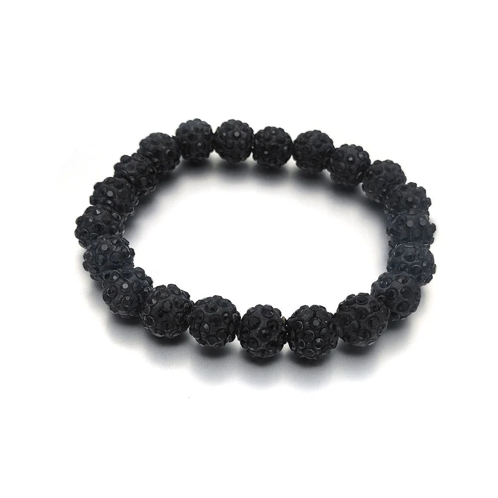 Hemasa pave disco ball beads stretchable bracelets / Bangle For Women Gift