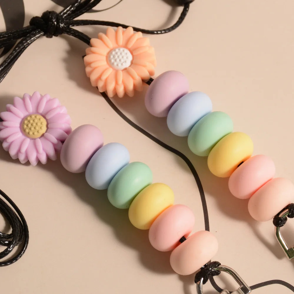 Hemasa Lanyard for Id Badges /Silicone Daisy Sunflower Lanyards Key Chain Pendant Holder for Women Girls Kids Charm Gift 2023