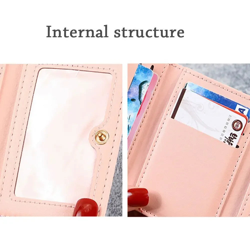 Women Kawaii Animals Short Wallet Money Bags Purse Female Small ID Card Holder Girl Ladies Coin Purses