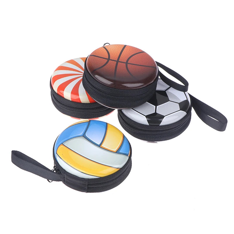 Heamsa  Cartoon Ball Pattern Coin Purse For Kid Boys Girls Small Gift Fashion Change Purses Mini Wallets Zipper Storage Box