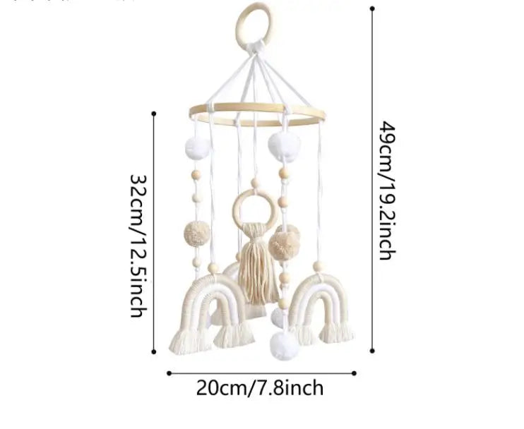 Nordic Home Decor Kids Room Mobile Hanging Decoration Kids Rainbow Pompoms Wind Chimes Kids Room Hanging Decor 2022 New