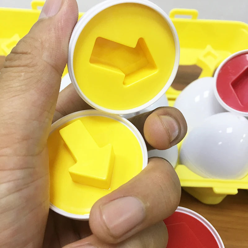 Hemasa 6pcs Montessori Smart Eggs 3D Puzzle Toys for Children Learning Educational Math Toy Kids Color Shape Recognize Match Easter Egg