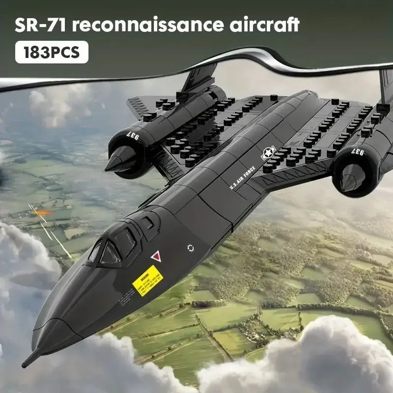 Hemasa 183pcs/set New Blackbird   Airplane Model,Fighter Assembling Building Block Toy/ Children Block Toys Gift