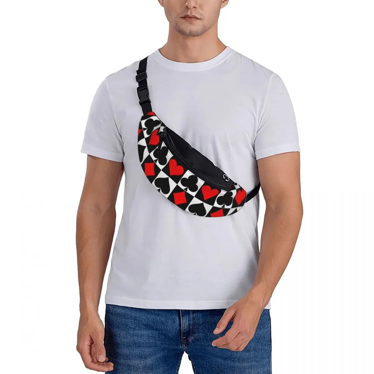 Tejesa poker Cards Waist Bag Playing Cards Unisex Travel Waist Pack Picture Polyester Bag