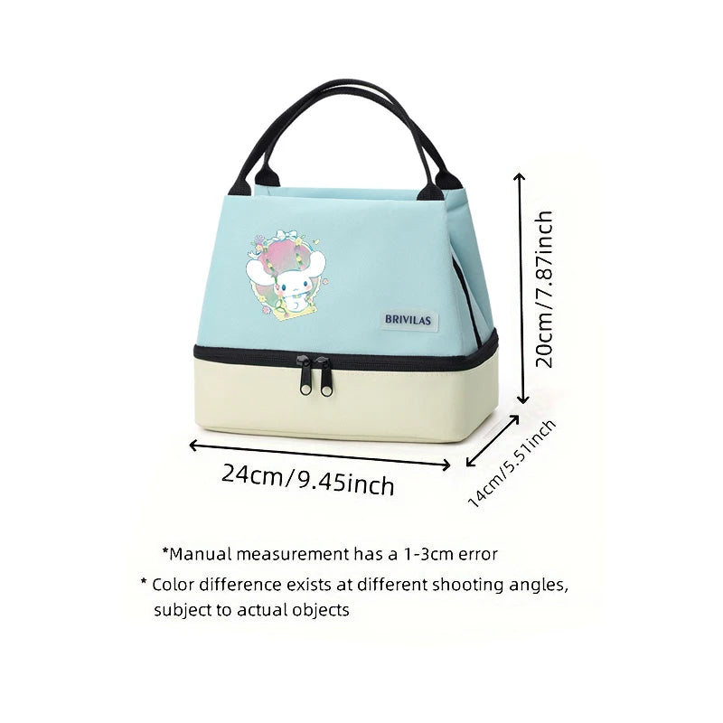 1pc Cinnamoroll & My Melody Lunch Bag, Reusable Fashionable Portable Preppy Style Insulated Cooler Tote Office, School, Beach