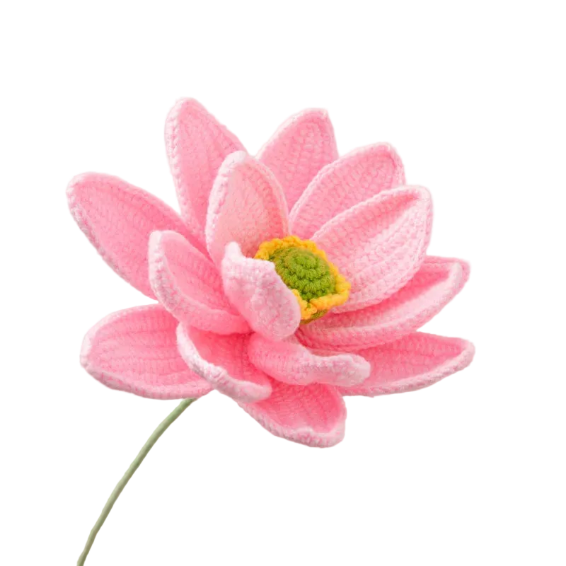 Hemasa Large Lotus Crochet Flowers Creative Knitting Lotus Flower Bouquet Handmade Plant Home Decor Crochet Woven Flowers