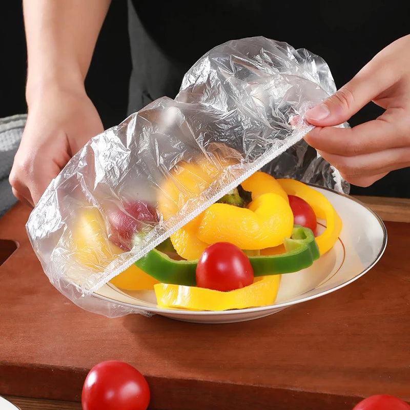 Hemasa 400pcs Reusable Food Wrap Storage Covers Bags for Bowl Elastic Plates  Silicone Lid Cover Kitchen Fruit Plastic Fresh-keeping Seal