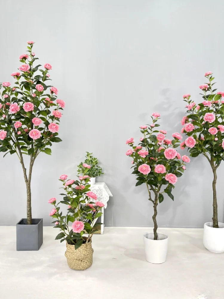 Simulation camellia tree camellia artificial simulation green plant potted home decoration floor plant manufacturer wedding came