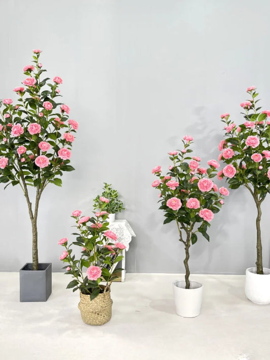 Simulation camellia tree camellia artificial simulation green plant potted home decoration floor plant manufacturer wedding came