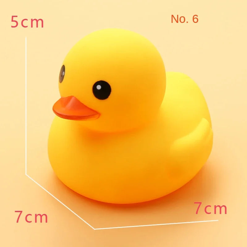 1Pc Cute Small Yellow Duck Baby Bath Toys Squeeze Rubber BB Bathing Water Fun Toy Race Classic Squeaky Kids Toys
