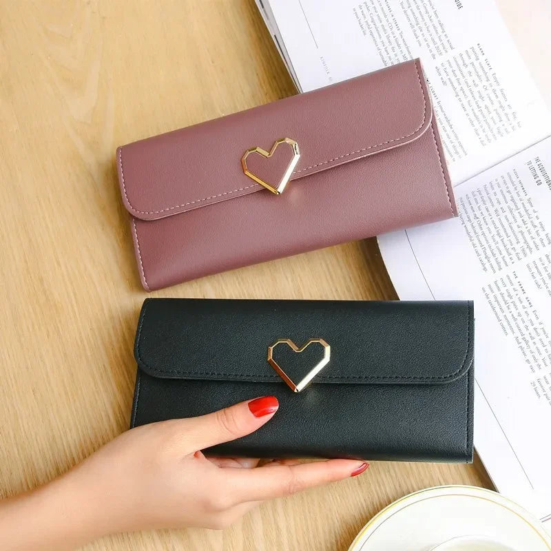 Hemasa Women Long Wallets Purses Luxury Love Heart Wallets for Ladies