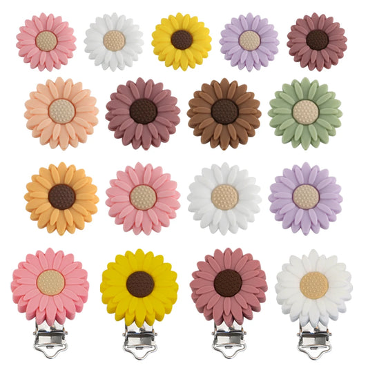 Silicone Flower Beads And Clips Are Suitable For BabyNipples DIY Necklaces Jewelry And Accessories