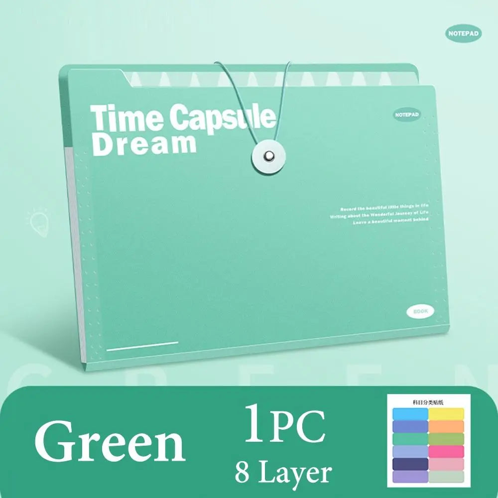 Hemasa A4 5/8/12 Pockets File Folder Test Paper Storage Folder Portable Waterproof File Organizer Large Capacity Classified Portfolio