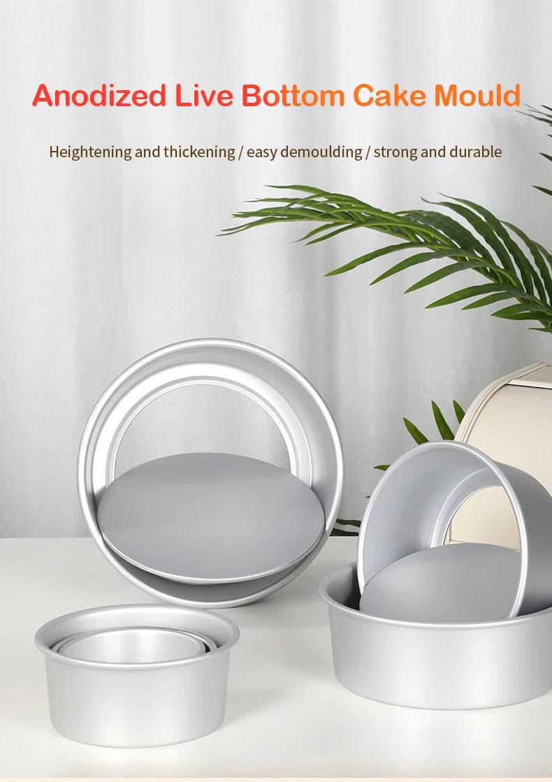 Heamasa 4/5/6/7/8/9/10 Inch Birthday Cake Mold Shaped Aluminum Alloy Cake Mold Baking Tray Mold Bakeware Cake Trays