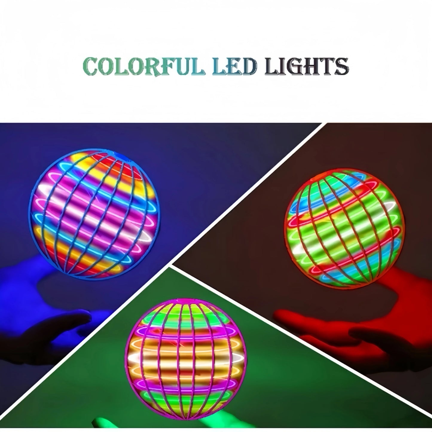 Hemasa Flying Ball Boomerang Flyorb Magic With LED Lights Drone Hover Ball Fly Nova Orb Flying Spinner Fidget Toys Children Gift