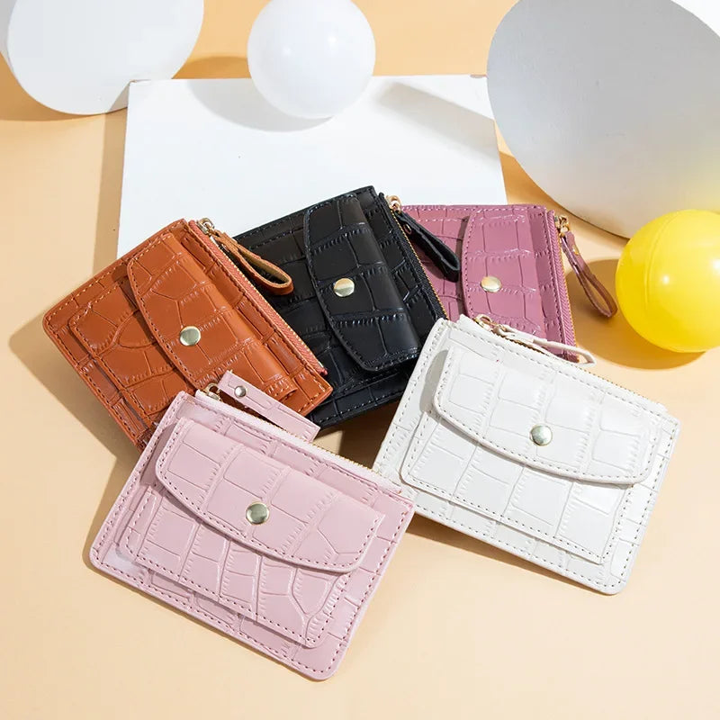Fashion Women's Wallet with Zipper Pocket Coin Pouch Clutch Bag PU Leather Coin Purse Multi-card Card Holder Small Wallet