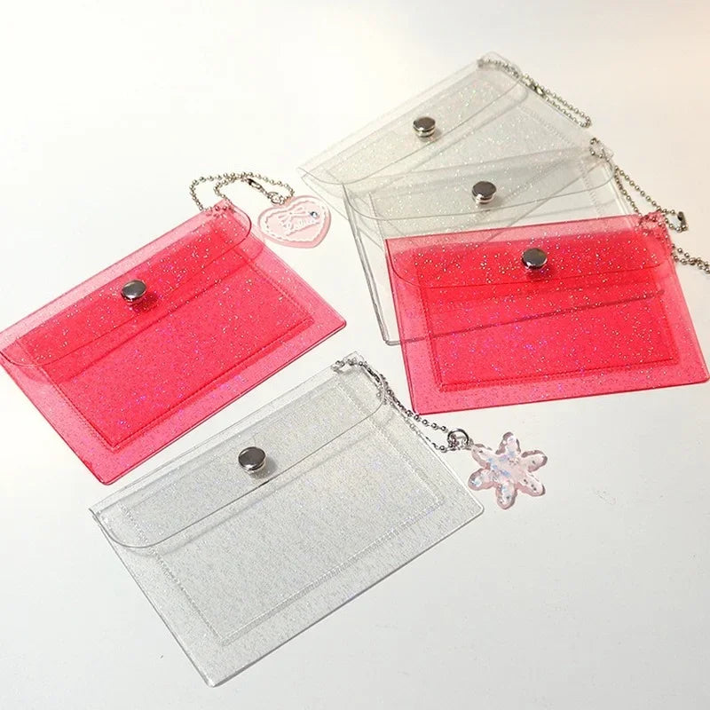 Women Transparent Coin Purse Girls Change Money Pouch Credit Card Holder Wallet PU Female Purses Clutch Bag for Kids Gifts