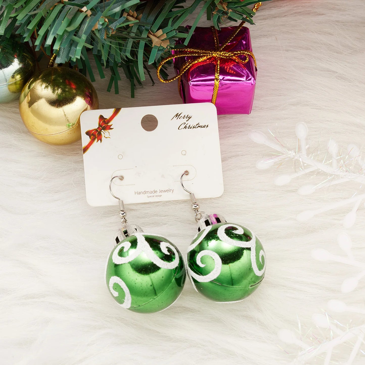 Merry Christmas Colorful Light Bulb Ball Shaped Drop Earrings for Women Luxury Creative Earrings Girl New Year Party Jewelry