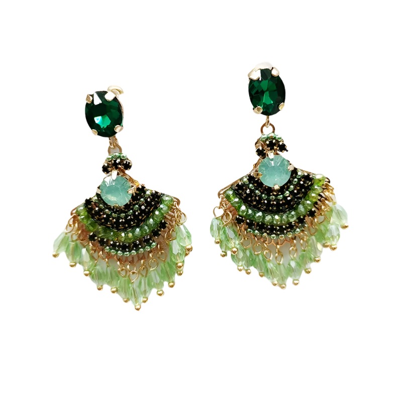Hemasa Colorful Beaded  Long Earrings for Women