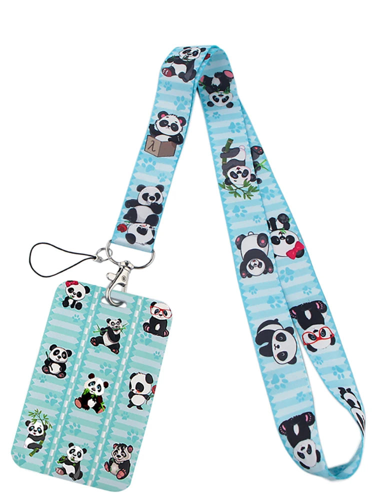 Tejesa  panda Lanyard Badge Holder ID Card /Lanyards Cell Phone Rope Key Lanyard Neck Straps Keychain