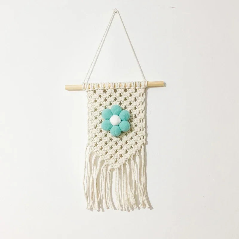 INS Handwoven Macrame Tapestry Wall Hanging Ornament for Handmade Nordic Moroccan Style Pedant Bohemian Bedroom Home Decoration