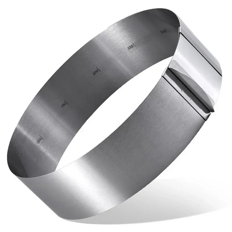 Stainless Steel 6-20cm Adjustable Telescopic Mousse Ring Circle Mold Rustproof With Scale Round Cake Rings Reusable Baking Tool