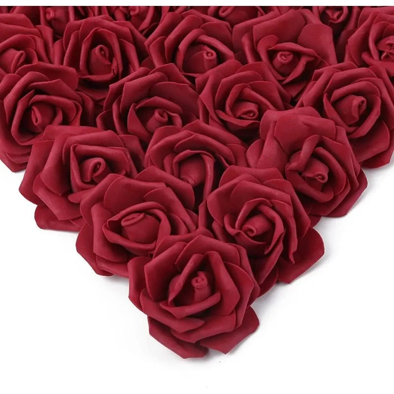 Tejesa 30/50Pcs Artificial Bridal Bouquet Foam Rose Flower Head Fake PE for Home Room Dceoration Party Wreath Accessories Wedding Decor