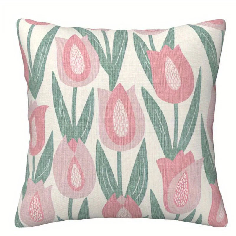 Tejesa 2Pcs Floral Pattern Throw Pillow Covers For Home Pattern Cushion Cover Suitable For Sofa Bedroom Car Pillow Cover