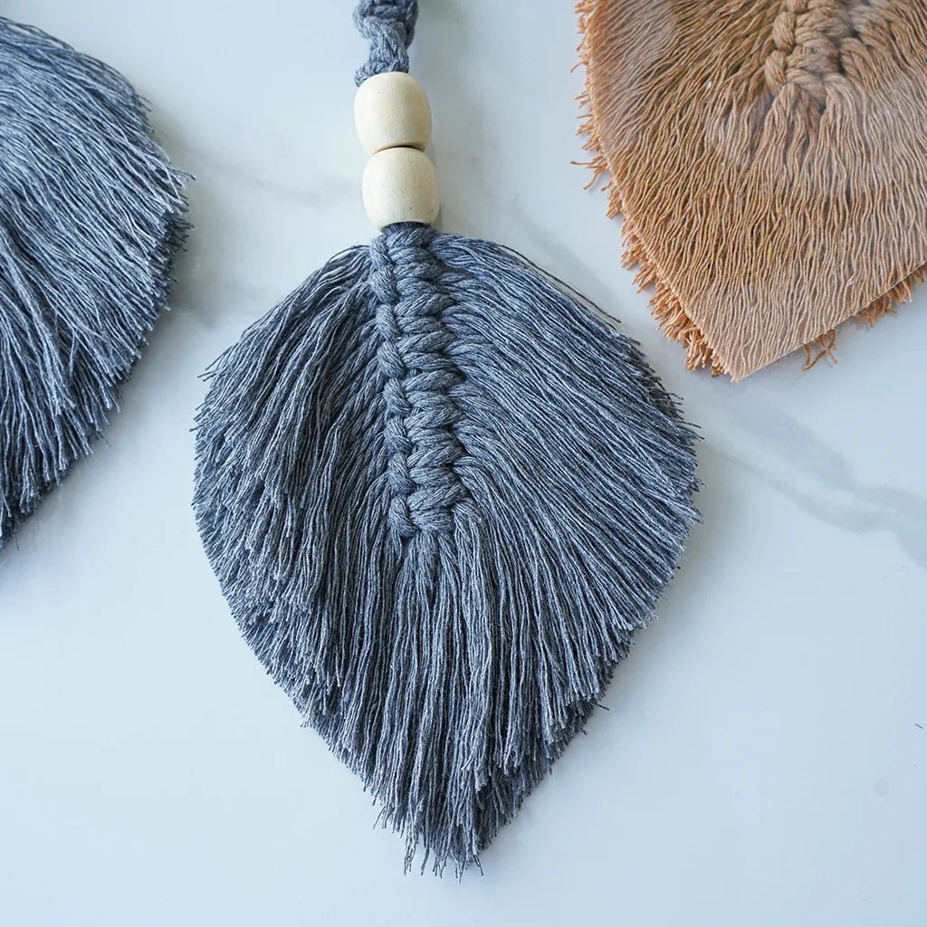 Hemasa Macrame Leaf Curtain Tieback Hanging Tapestry Curtain Decoration Curtain tie Boho Home Decoration for Living Room Home Decor