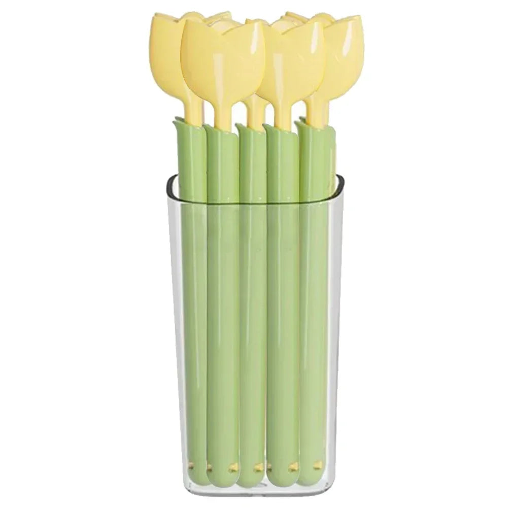 5Pcs Tulip Shaped Bag Clips Portable Food Snack Bread Sealing Clip With Magnetic Storage Box Sealed Clip Kitchen Accessories