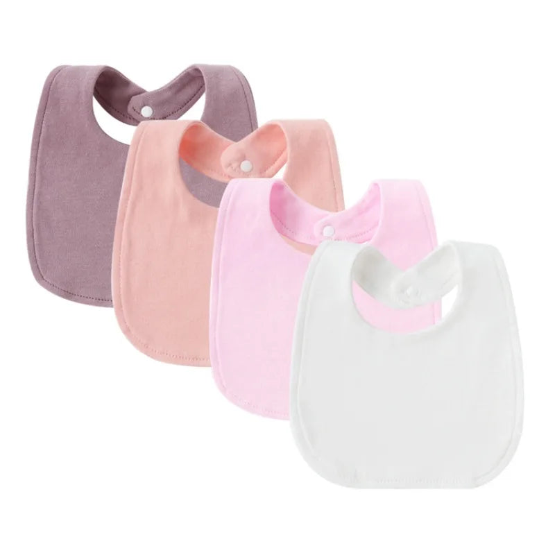 Tejesa 4Pcs Baby Bibs Burp Clothes / Newborn Saliva Towels for Girls Boys Cotton Kids Apron Infant Accessories Toddler Bibs Set