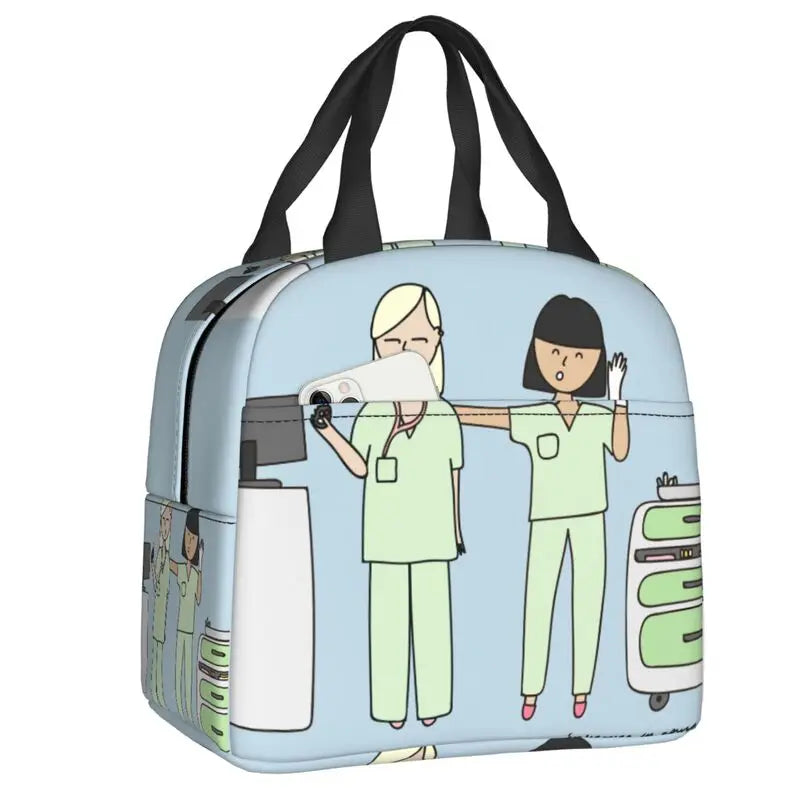 Hemasa  Nurse Lunch Bag Women Portable Cooler Thermal Insulated Lunch Box