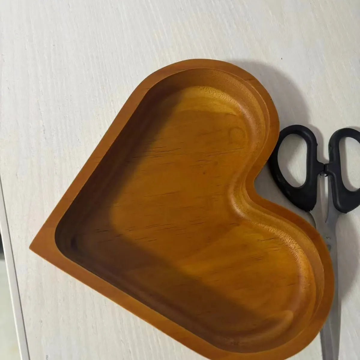 Tejesa Tableware Solid Wood Food Tray Love Heart Shape Dessert Plate Japanese-style Wooden Snack Fruit Tea Saucer Pallet Bread Board