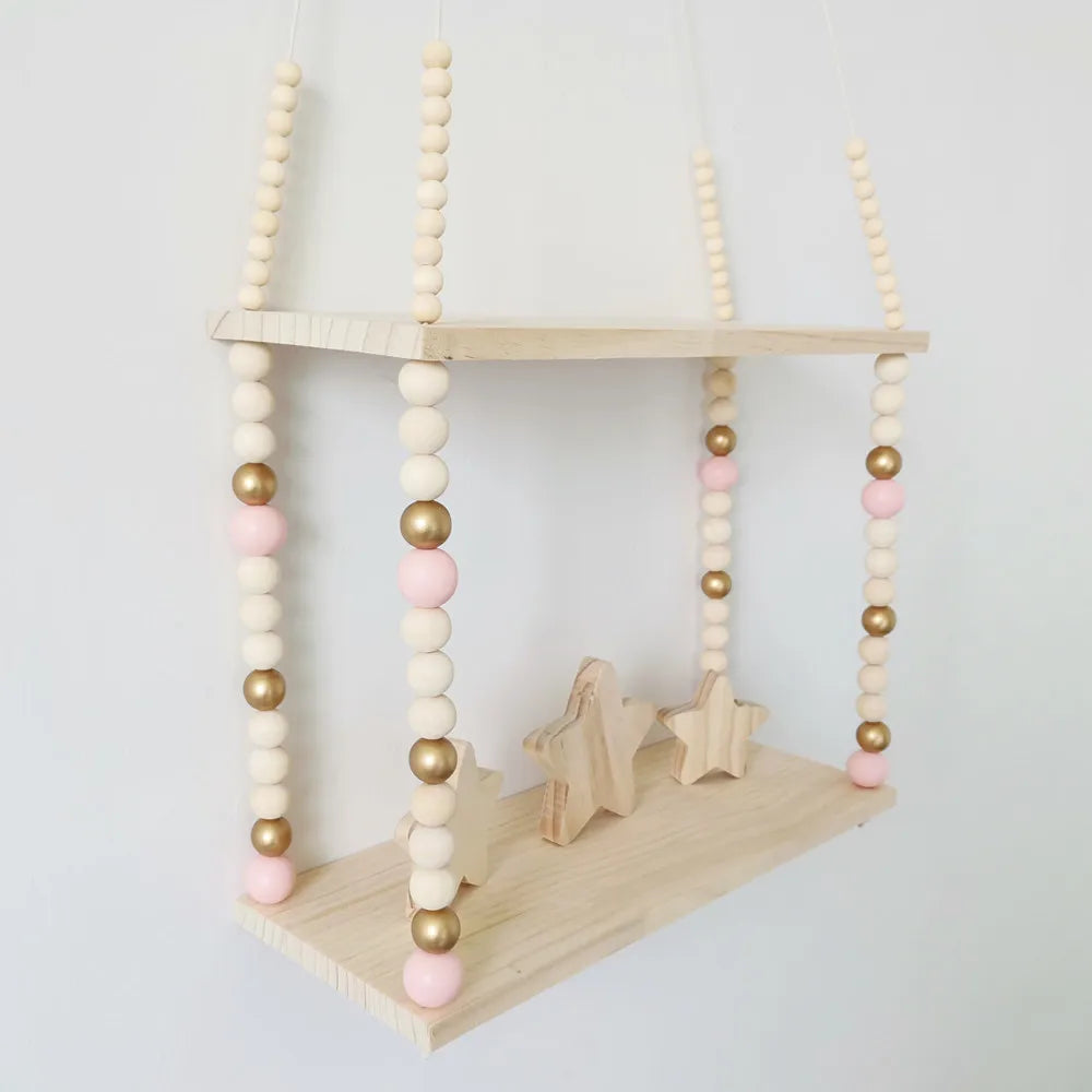 Kids Room Decoration Wooden Shelf For Kids Room Wood hooks Wall Wood Shelf For Children Boy Girl Room Wall Decor Shelf