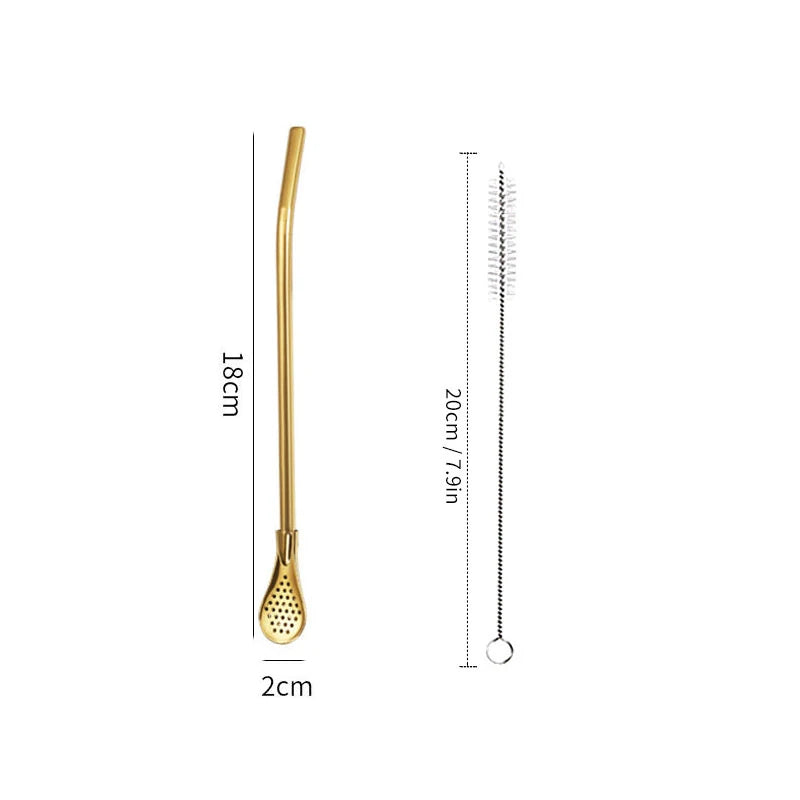 Hemasa stainless steel Drinking Straws for Smoothie Milkshakes Tea Juice Cocktail Straw with Brush
