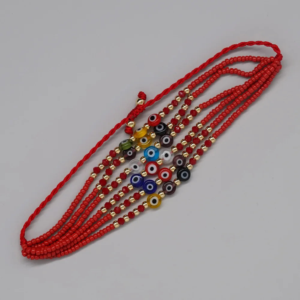 Go2boho Bohemian Seed Beaded Bracelets For Women Colorful Evil Eye Charms Lucky Handmade Jewelry Gifts 2024 New