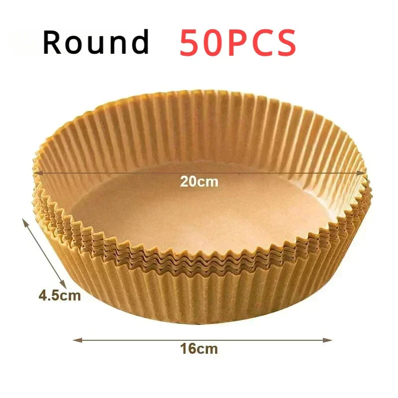 Tejesa Air Fryer Disposable Baking Paper Liner Non-Stick Mat Steamer Square Round Parchment for Microwave Oven Kitchen Cookers (20CM-Square, 200PCS)