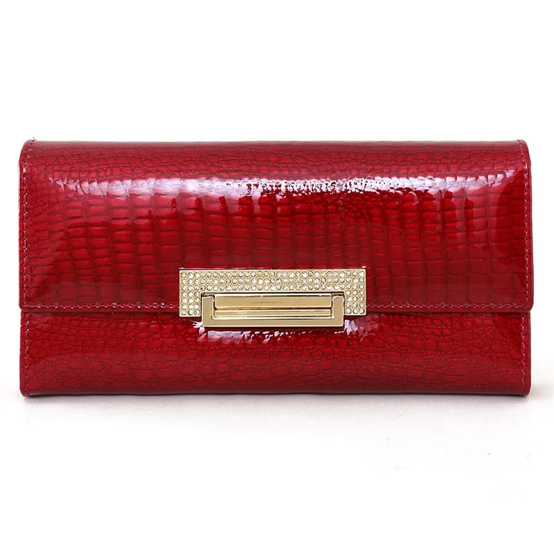 Tejesa  Women Wallet Leather Female Purse Fashion Diamonds Hasp Coin Pocket Long Design Clutch Ladies Money Bag