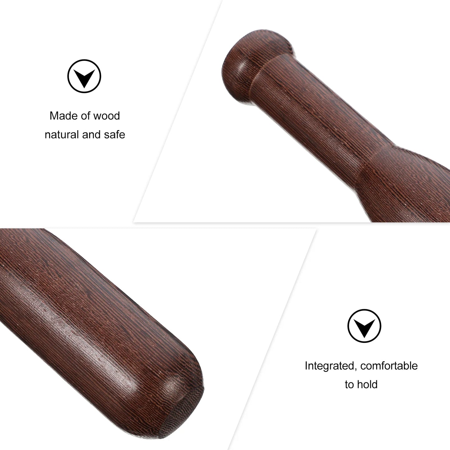 Pedestal Stick Mortero Garlic Press Spice Wood Pestle
