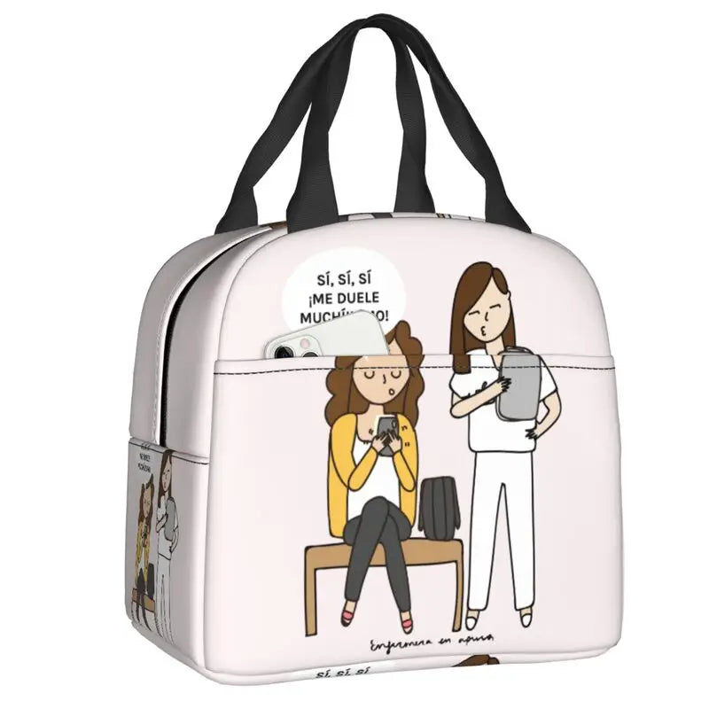 Hemasa  Nurse Lunch Bag Women Portable Cooler Thermal Insulated Lunch Box