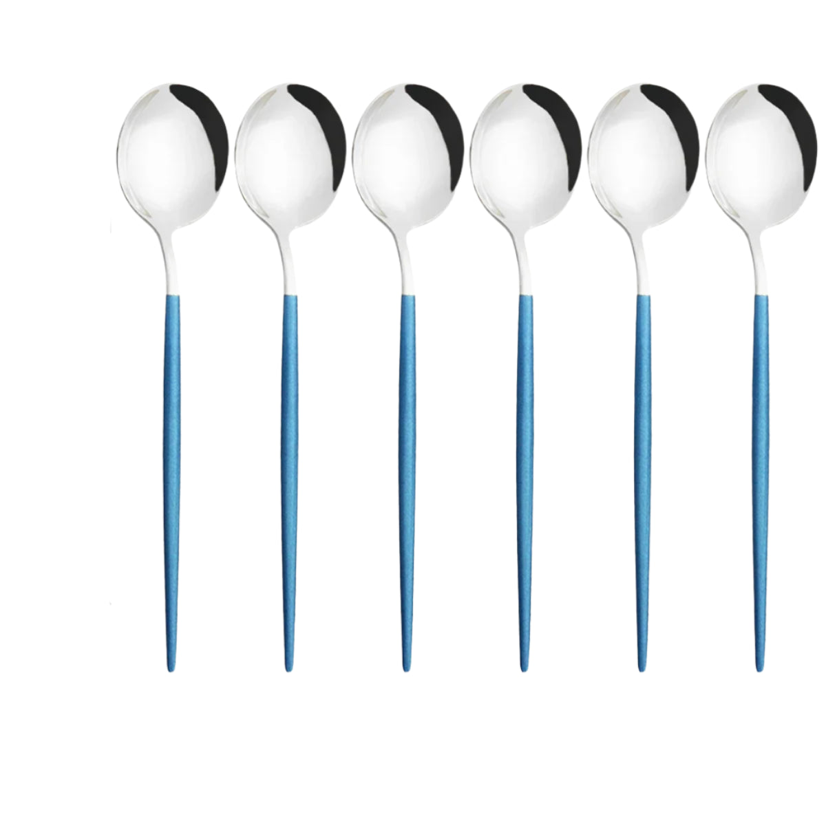 Hemasa 6Pcs  Western Stainless Steel Cutlery Set  Gold Ladle Spoon Dinnerware Dinner Spoon Soup Spoon Tableware Kitchen Silverware Set
