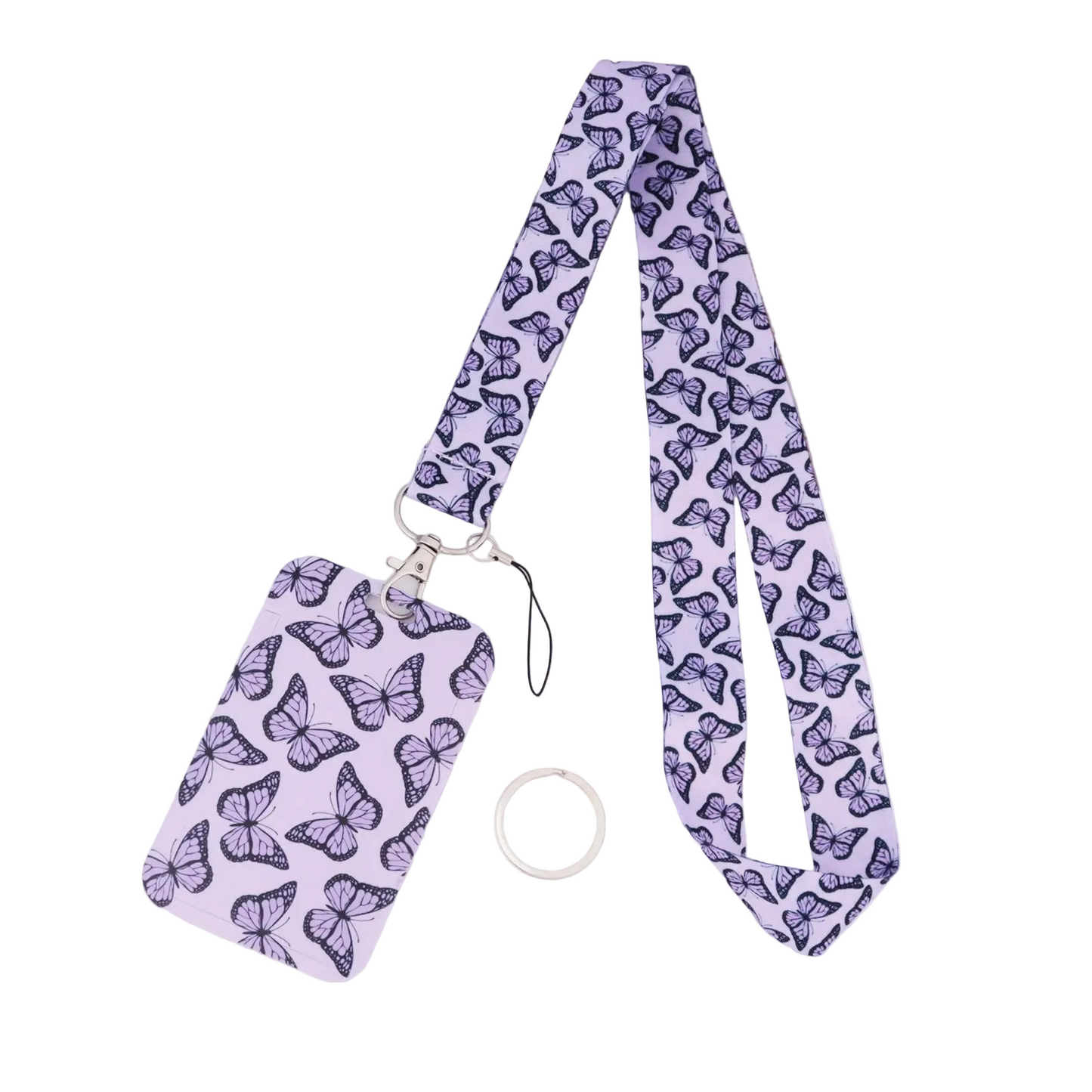 Tejesa Butterfly Teacher Lanyard with Id Holder  /Neck Strap for Keys/ Keychain Cell Phone Strap